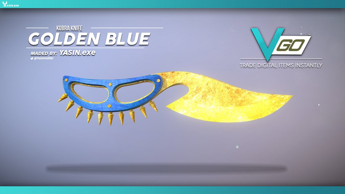 VGO_gg's tweet photo. Check out the Kobra Knife | GOLDEN BLUE by @YasinHatibi. If you have an eye for design, or want to promote your art, please submit your skin designs hashtagging #VGODesign https://t.co/pmAkhsyobi