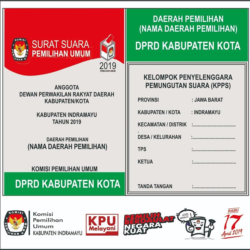 Warna Surat Suara Pilpres 2019
