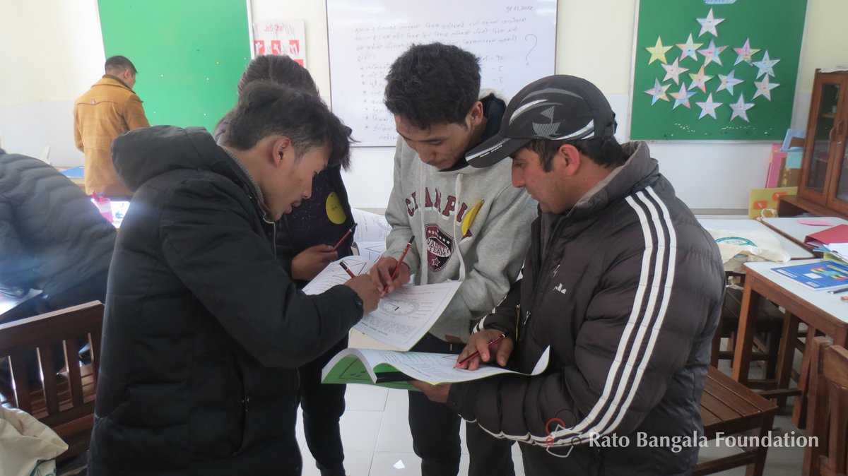 Smritirbf's tweet photo. Skill Development Training for teachers teaching primary grades of schools supported by Mustang Bon Action, an NGO based in Mustang and Dolpo Tulpo, an NGO based in Dolpa, is currently undergoing in Rato Bangala Foundation. https://t.co/CnWjY9yCPH