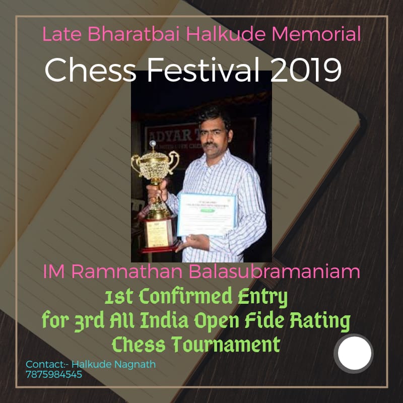 Late Bharatbai Halkude Memorial 1st All India Open Fide Rating Chess TMT