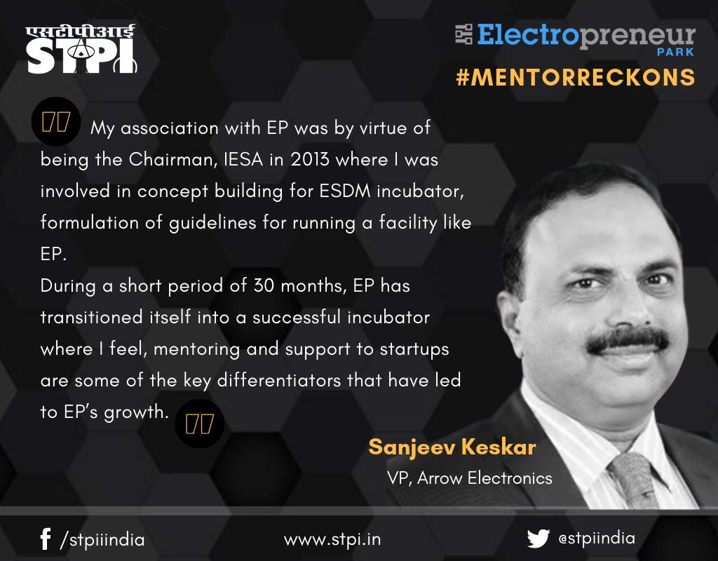 stpiindia's tweet photo. Incubators vary, but the best exist to help a founder or team determine if a business concept is viable and then set them up for success. Here is Mr. Sanjeev Keskar sharing his experience with #EP.#KnowEP #KnowEPmentors #STPIINDIA #KnowMoreAbouSTPI #ElectropreneurPark @GoI_MeitY https://t.co/WSRMjRo42a