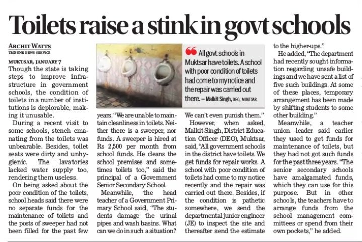 archit0078's tweet photo. #Toilete raise a stink in #government #schools #Muktsar #Punjab @thetribunechd https://t.co/cuSuVmeeSO