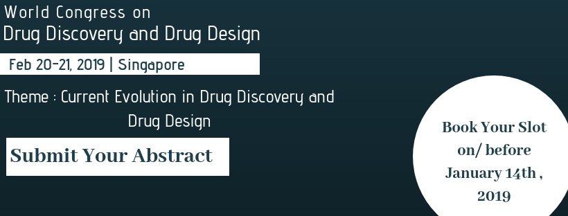 analytika2018's tweet photo. World Congress on #Drug_Discovery &amp; #Drug_Design #February 20-21, 2019 at #Singapore 
Theme : #Current_Evolution in Drug Discovery and Drug Design
#Book_Your_Slot #Submit_your_abstract 
PS : https://t.co/5djWtsnDK9 https://t.co/i1LDedULGy