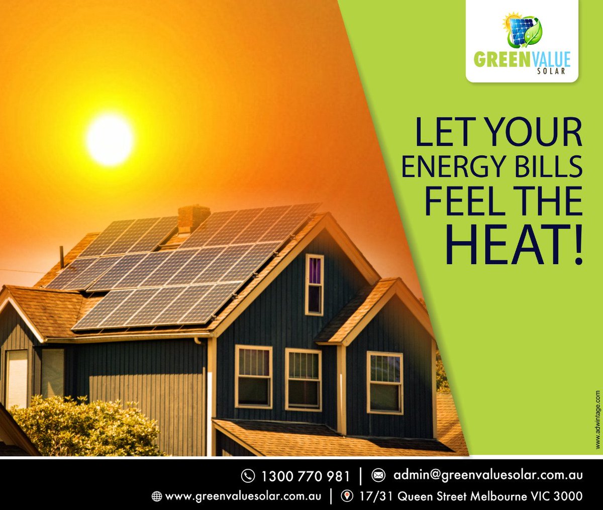 greenvaluesolar's tweet image. Green value solar
Published by Adwintage Wrldwd · 4 January ·  · 
Is the heat bothering you? How about you let your energy bills feel some as well by switching to solar!

Visit us @ bit.ly/2FgRMkn
#GreenValueSolar #AustraliaHottestDay #SolarEnergy