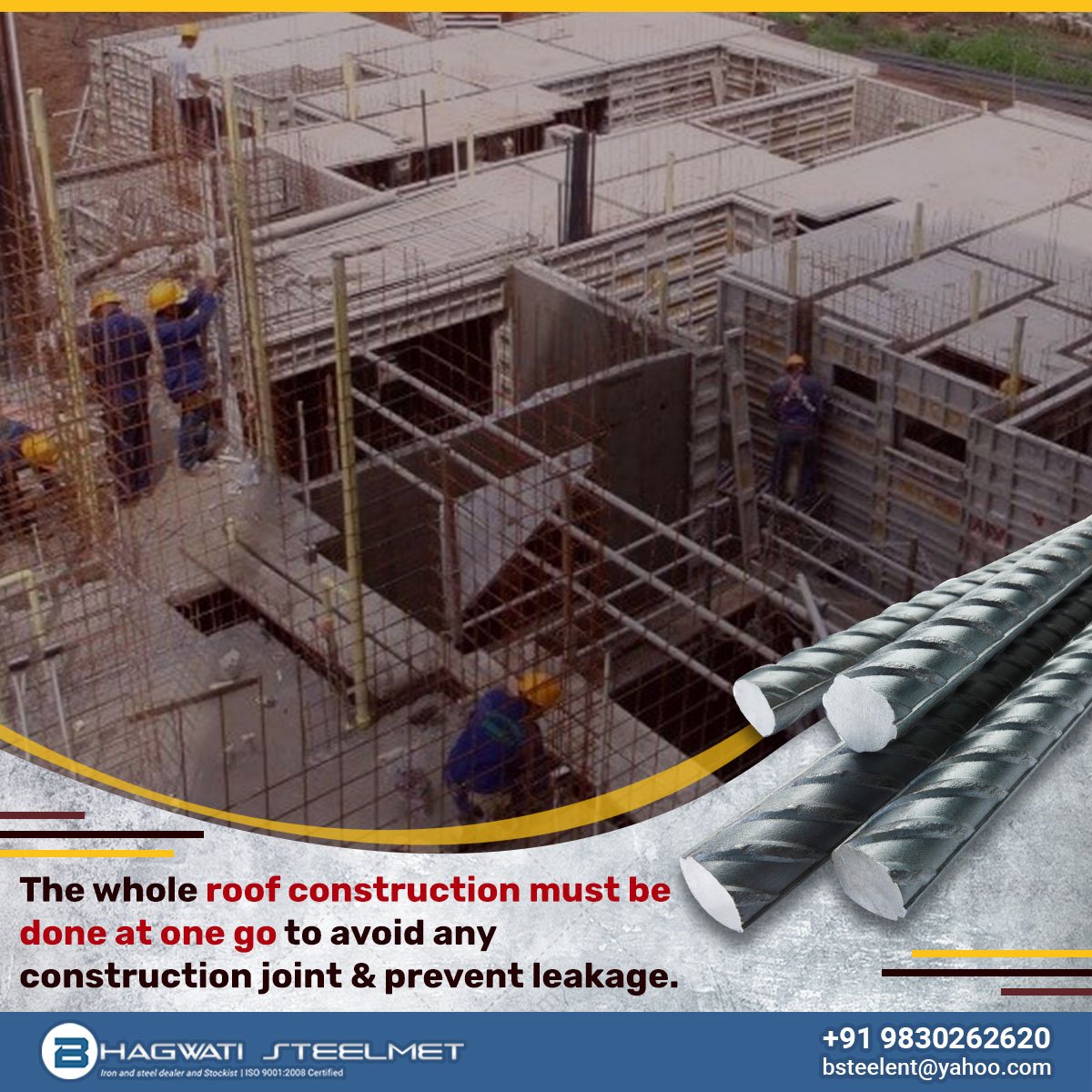 Bhagwati__Steel's tweet image. The Roof of the Building should be done at one go, one day to avoid any type of leakage. 
To know more about the Home Building Tips keep your eyes on @Bhagwati__Steel 

#HomeBuildingTips #BhagwatiSteelmet
