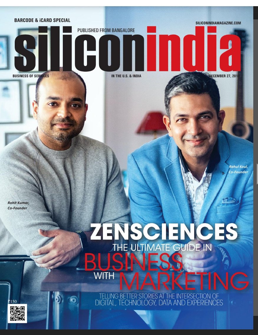 zensciences's tweet photo. Starting the new year on a great note! Thank you @SiliconindiaMag for the feature 🙌🏻

@raulkoul @msrohit

https://t.co/NzhAU29NqA
.
.
.
.
#marketing #agency #digital #consultant #storytelling #technology #data https://t.co/J3d7Ss9YCy