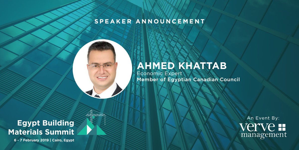 EgyptBuildMat's tweet photo. Introducing Ahmed Khattab, Economic Expert and Member of Egyptian Canadian Council. Catch him at #EBMS2019 on 6 - 7 February 2019 in Cairo, Egypt.

Read more: https://t.co/HS52wHjg4n

#EBMS2019 #BuildingMaterials #Construction #Cement #Ceramic #Steel #Marble #Glass #Bricks https://t.co/BdZYAZj0hM