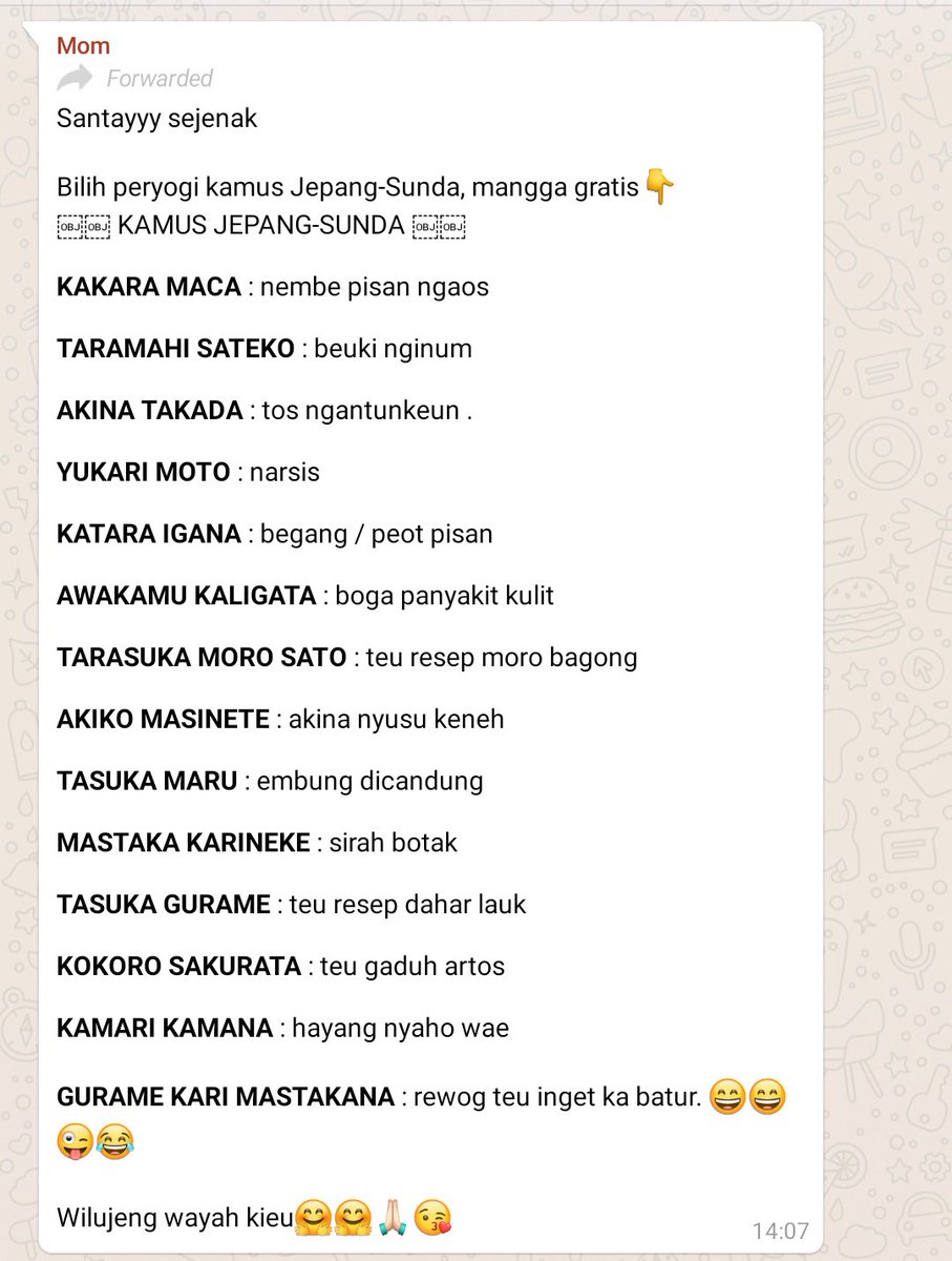 Bahasa sunda sehari hari