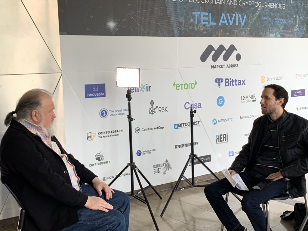 .<a href="/chaumdotcom/">David Chaum</a> in Tel Aviv discussing <a href="/elixxir_io/">elixxir.io</a> with @BLOCKTVnews