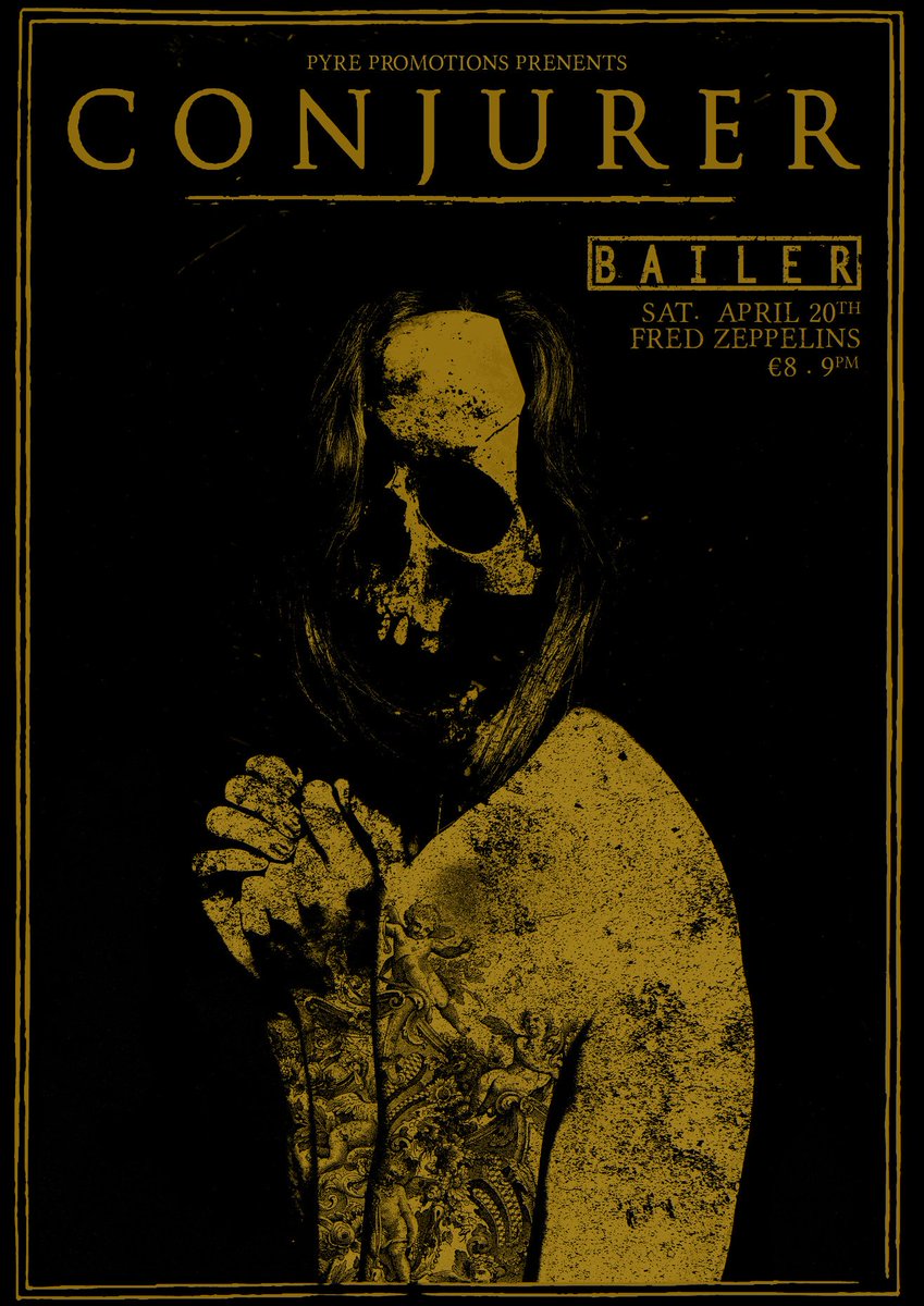 **SHOW ANNOUNCEMENT**
Here is the first of many shows to announce for 2019 - Excited to be hosting <a href="/ConjurerUK/">Conjurer</a> &amp; <a href="/BAILEROfficial/">BAILER</a> in Fred Zeppelins on April 20th (420👽) as part of their Irish Tour this Spring! More info on the event page facebook.com/events/7973394…