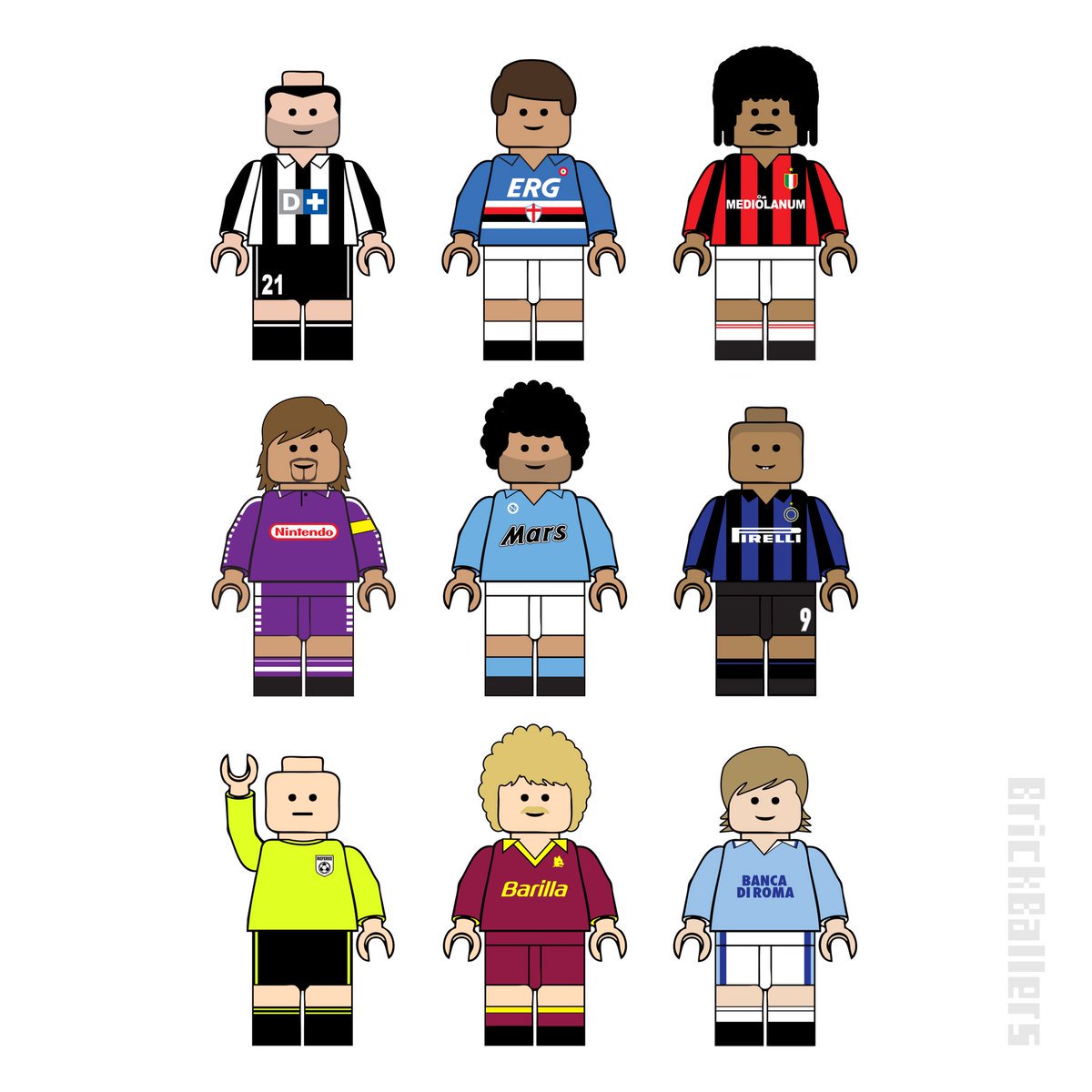 Serie A legends by @brick_ballers.