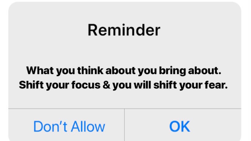 danblythe8's tweet photo. What you think about you bring about. Shift your focus & you will shift your fear. #YearWithOutFear https://t.co/PLKTf3lR7q
