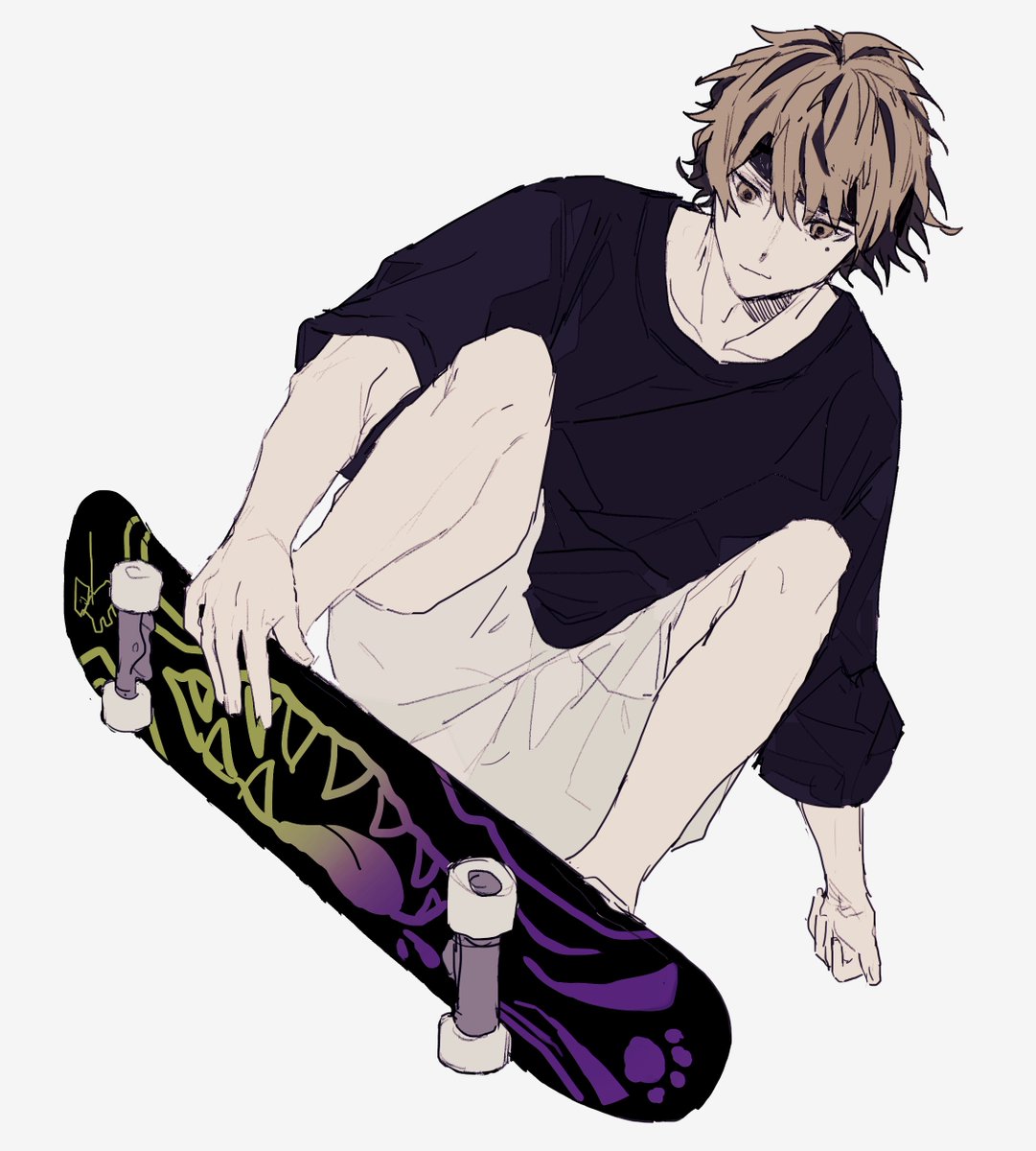 2boys multiple boys skateboard shorts male focus shoes shirt  illustration images
