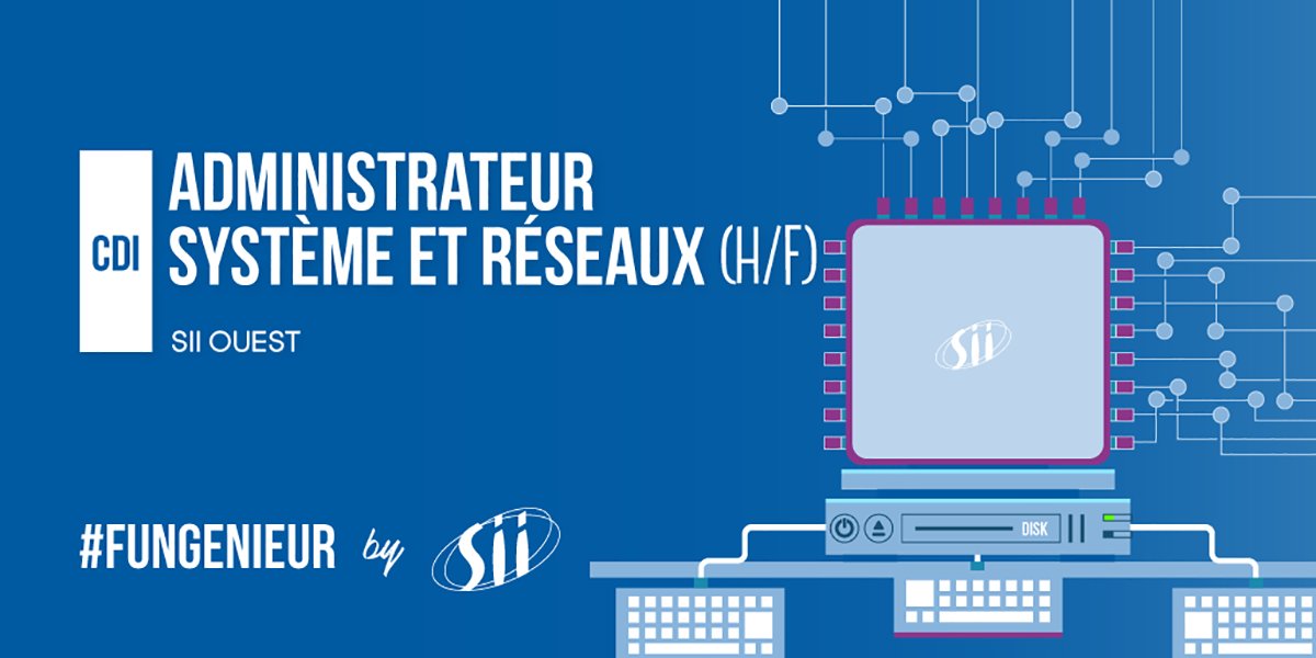 GroupeSII's tweet photo. [#Job] C'est le moment de devenir #Fungenieur ! @sii_ouest recrute un administrateur Système et Réseaux à #Rennes ! 

➡️ https://t.co/vB5nGFDXcC

#Linux #VMware https://t.co/4Wiw0U0qjx