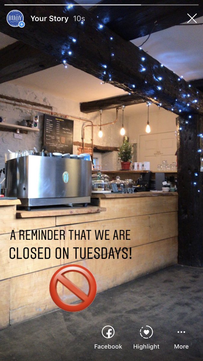 A reminder that we are closed on Tuesdays over this quiet winter period