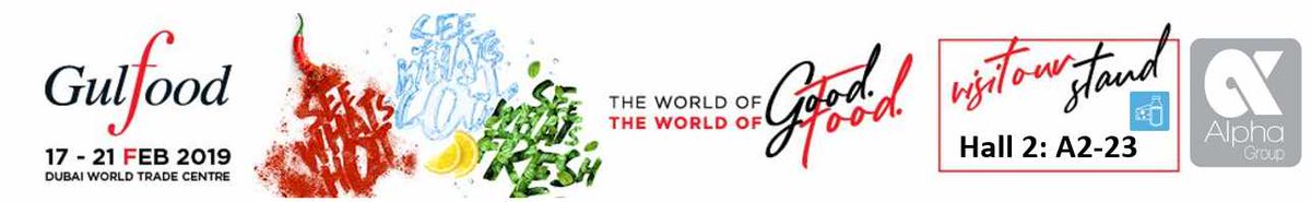 AlphaNL's tweet photo. Are you ready to visit the biggest F&amp;B trade show in the world? Register for #Gulfood, 17 - 21 Feb 2019, and drop by our stand at Hall 2, Stand no. A2-23 #AlphaNL #milkpowder #butter #eggs #cheese  #protein #Dubai #Gulfood https://t.co/MAA5AV1jO6