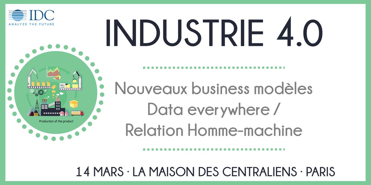[#Conference] 🏭#INDUSTRIE 4.0 🤖 

Retrouvez les derniers chiffres <a href="/IDCFrance/">IDC | France</a> et <a href="/IDCInsights/">IDC Insights</a> 

🌐 idc.fr/industrie_2019 👉Inscription gratuite
#IDCManuf #TransfoNum #manufacturing #industrie40 #innovation #industriedufutur