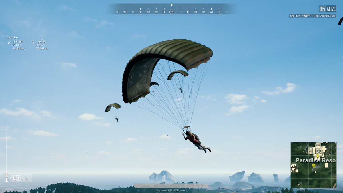 Kuraspa On Twitter Pubgパラシュート最速降りまとめ 1 目的地1 1km手前で降りる 2 最遅速度 166km で目的地へ進む 3 100m 150m程度手前で終端速度231km以上でパラシュートを開く 4 降りる