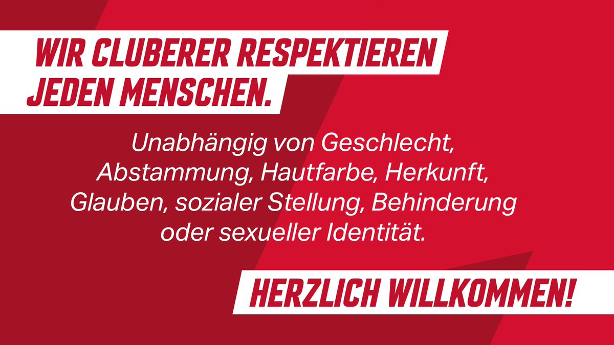 Verankert in der Satzung, zu lesen bei jedem Heimspiel und gerne immer wieder: #Nazisraus - und alle anderen, die Menschen diskriminieren und nicht respektieren natürlich auch. #fcn