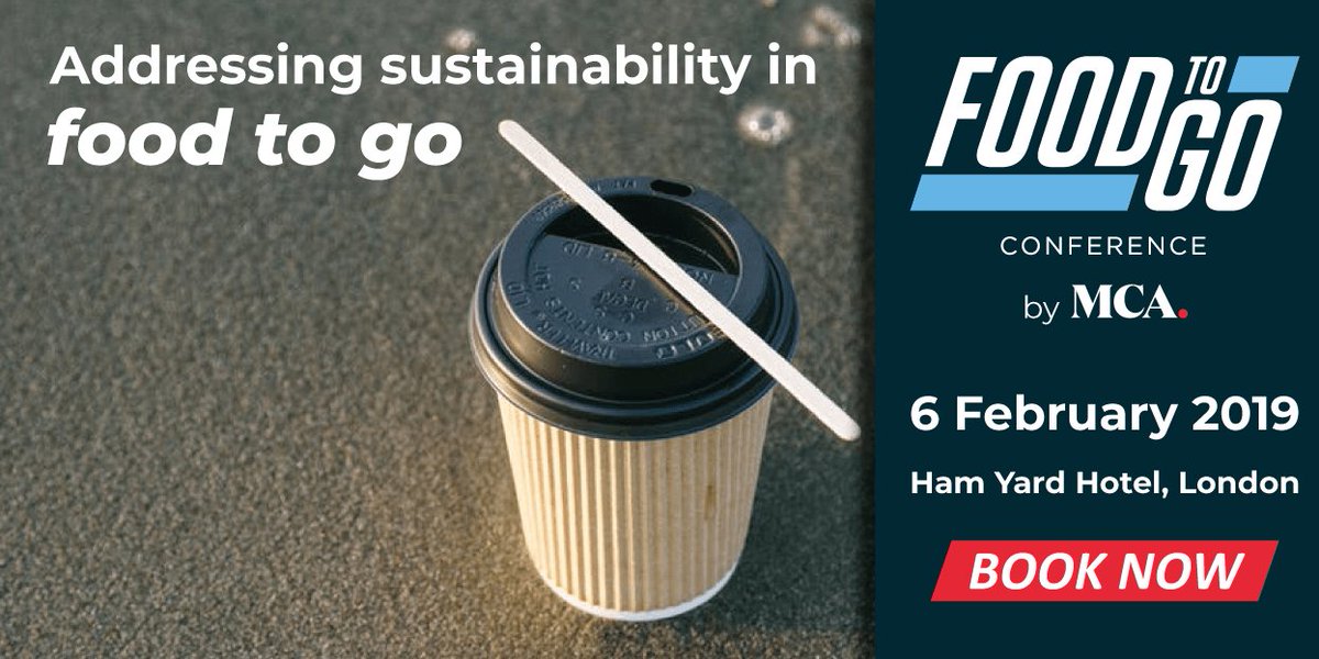 #sustainability is increasingly important to consumers, especially in #foodtogo. Andrew Stephen, CEO of the Sustainable Restaurant Association will address sustainability practices, single-use #plastics and meat at MCA’s Food to go Conference. Tickets at foodtogoconference.co.uk