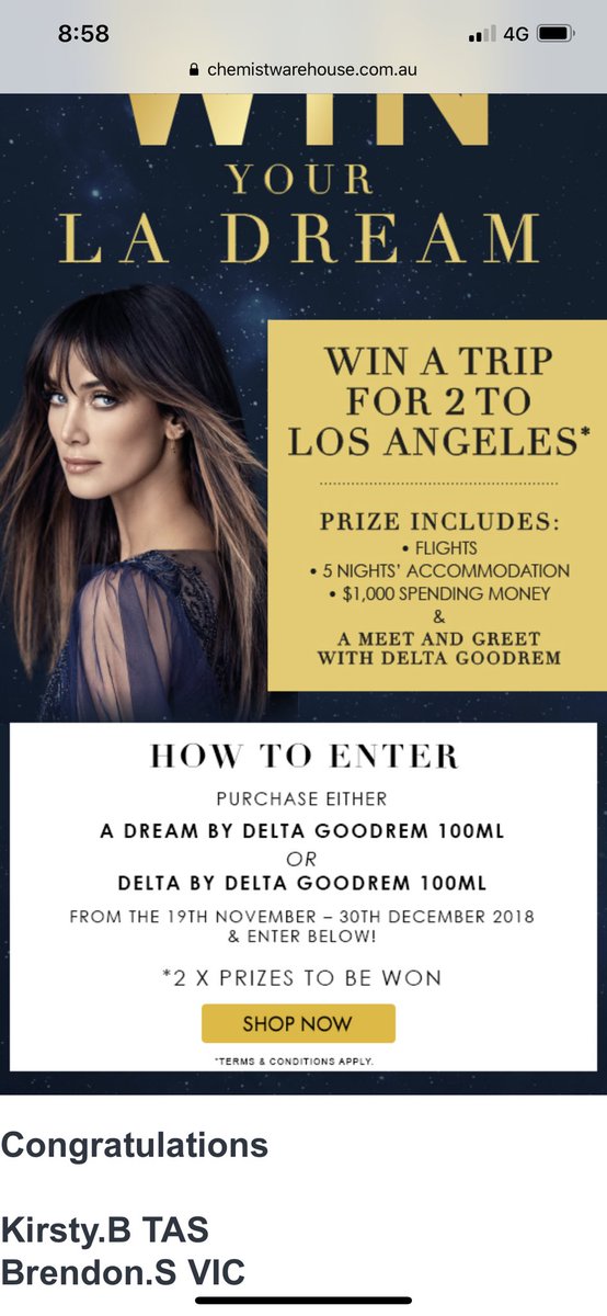jade_elizabethc's tweet photo. Congratulations to the #LADream winners! Thank you @DeltaGoodrem and @ChemistWhouse for putting this on for all of us ☺️🙏🏼 We appreciate it! ✨ https://t.co/zWD3JQBKlG