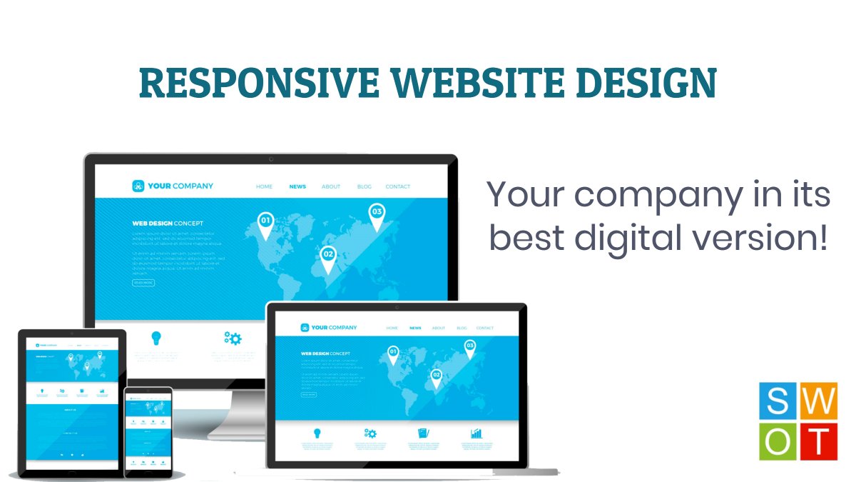 SWOTDigital's tweet photo. Responsive Website Design
From the creation or redesign of your website to the consolidation of your brand on the internet.
Want to know more? Get in touch ➡️ https://t.co/sGHDYZnQ2g  
#ResponsiveWebsite #WebDesign #SWOTDigital https://t.co/zWkRjw6Imq