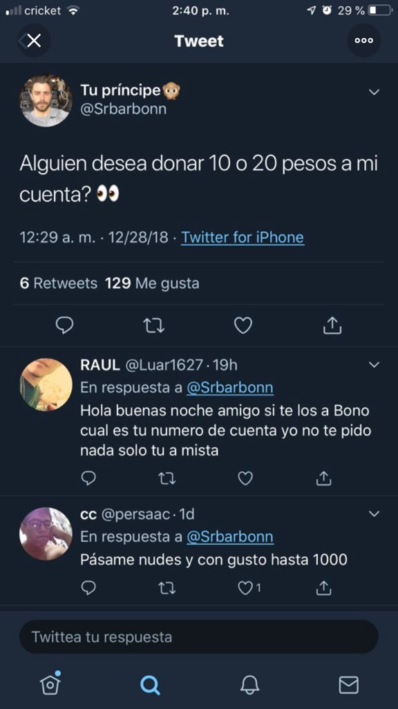 Gente essa conta além de ficar se passando por mim, está usando minha imagem para pedir dinheiro! Por favor ajudem a denunciar. Enquanto o @Twitter não exclui a conta dele preciso da ajuda de vocês para denunciar mais e mais.
🚫❌ <a href="/Srbarbonn/">Tu príncipe🙊</a> ❌🚫