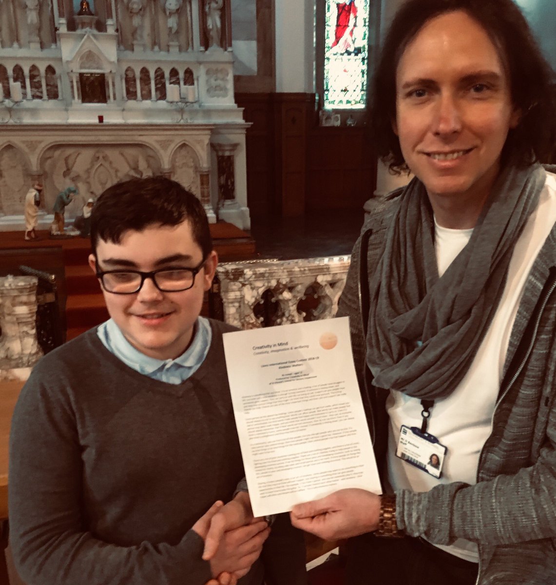 Proud to announce that the student I have been working with at <a href="/StVincentsL12/">St. Vincent's School</a>, Joseph, has won the national nomination to the Lions International Essay Competition <a href="/lionsclubs/">Lions International</a> . Well done, Joe! We will be reading the essay at various venues this year - please follow our progress.
