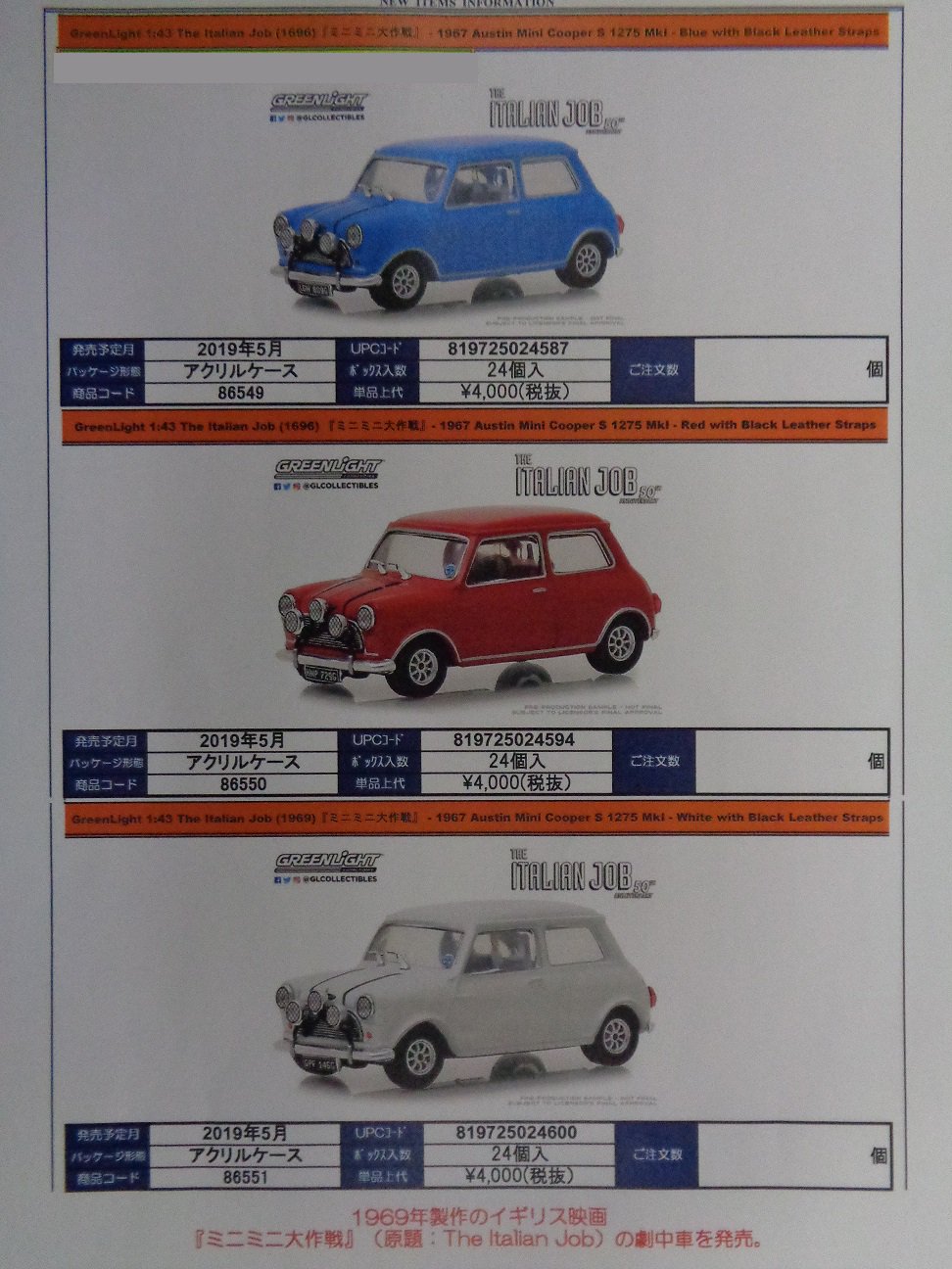 CORGI THE ITALIAN JOB ミニクーパー3台セット ミニミニ大作戦 1/43