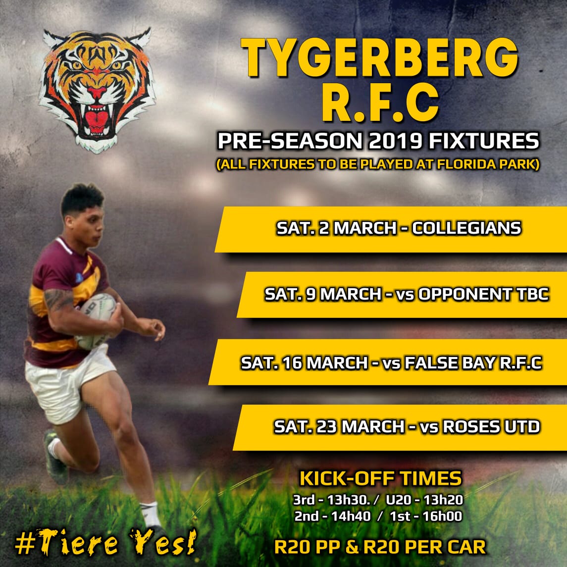 Newsflash - Pre-Season Fixtures 2019 <a href="/wpclubrugby/">WP Club Rugby</a> <a href="/FalseBayRFC/">FalseBayRFC</a> <a href="/CollegiansRFC/">Collegians RFC Cape Town</a> <a href="/RosesUnitedRFC/">Roses United RFC</a> #WeGoAgain #WeAreTiere #TiereYes