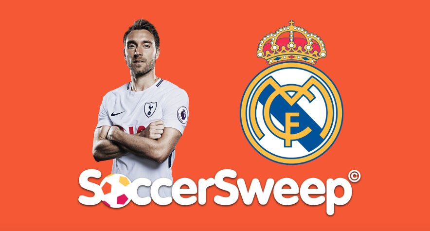 soccer_sweep's tweet photo. 💭 #TransferRumour 

⚽️  Christian Eriksen to @realmadrid.

❓ @IndySport reporting that the Spanish giants have begun a move to try and sign the attacking midfielder and are preparing what they hope will be a £100m deal. https://t.co/qOZF5vQvEG