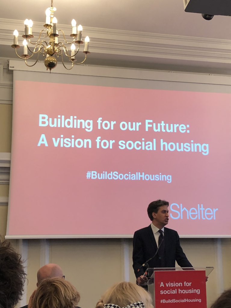 A failure to build social homes has led to the housing crisis we currently have says EdMiliband MP speaking at #BuildSocialHousing the Shelter Commission. A fundamental rethink in social housing is needed. The economic case is overwhelming