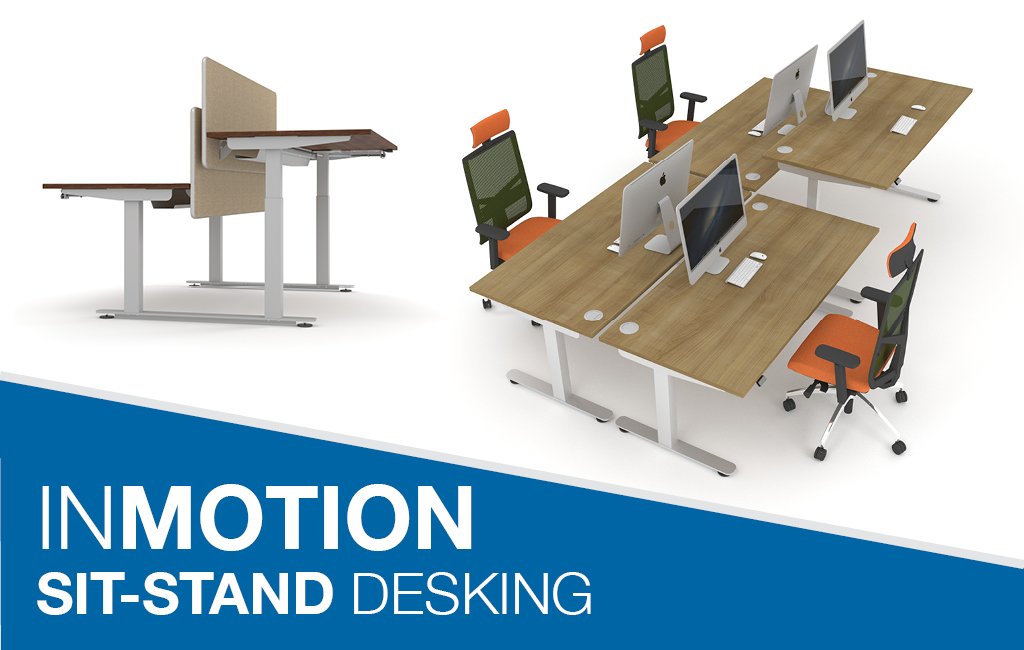 One of the most common New Year’s resolutions is to take a more active approach to health and wellbeing. Our new InMotion sit-stand desk is the perfect solution! Now available. #sitstanddesking #OfficeSpace #Wellbeing