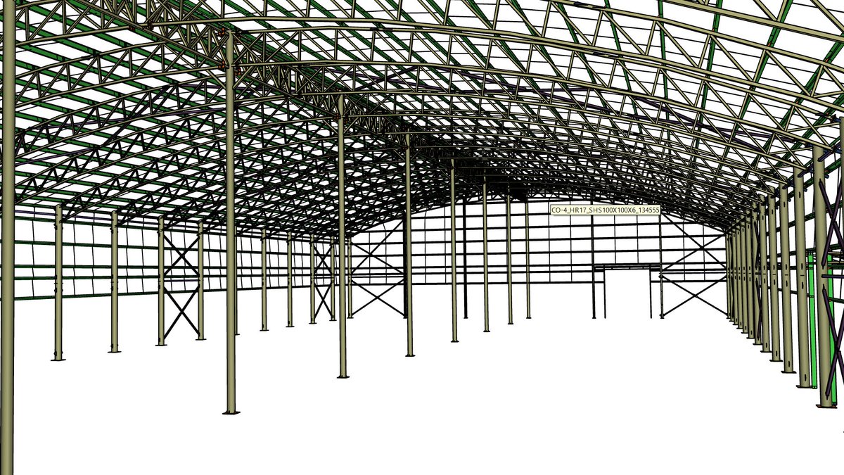 RajhansaSuryak's tweet photo. Warehouse detailing #structures #peb #aveva #bocad https://t.co/rc7FLkcqnu