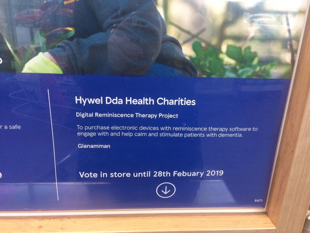 catrinjonesAVH's tweet photo. If you shopping in Tesco Ammanford please give/vote for Amman Valley Hospital with the blue tokens at the main entrance 👌🙏 #dementia #newproject  amazing cause 👍 ⁦@HywelDdaHB⁩ ⁦@HywelDdaCharity⁩ ⁦@bernardine_rees⁩ ⁦@joe_teape⁩ https://t.co/aZn58DkxbM