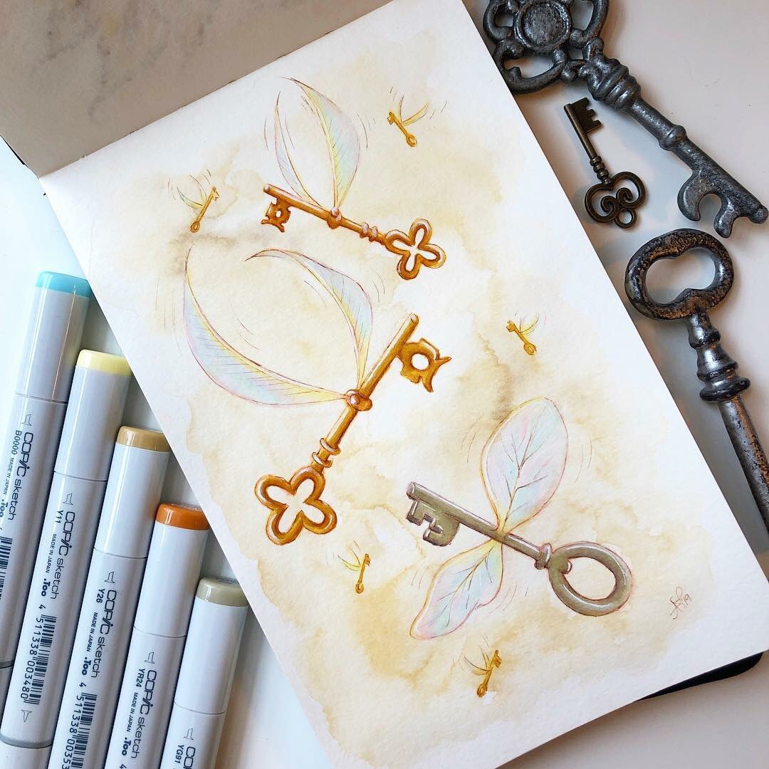 harry potter flying keys drawing victoriansewingboxtutorial