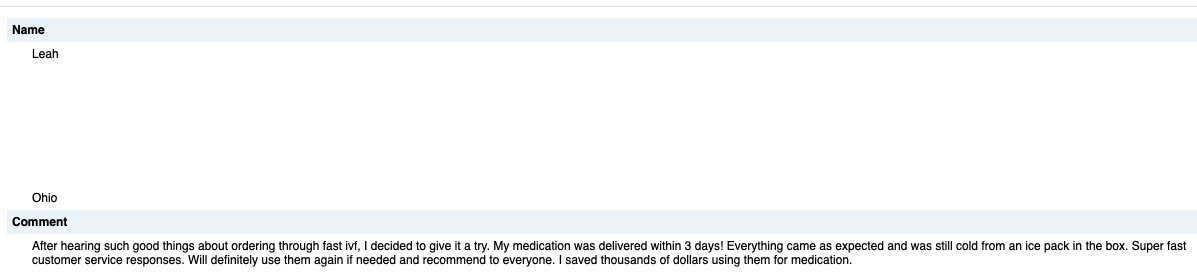 FastIVF's tweet image. While #medication pricing in the US continues to increase, we at #FASTIVF continue to offer the same low cost and great customer service. Don't believe us, have a look at our reviews! THANK YOU LEAH! #FASTIVF #affordableMEDS