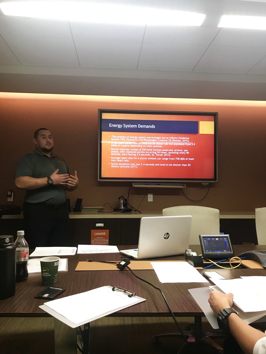 TexasAP's tweet photo. Our fall interns capped their internship by presenting an annual training plan to our staff. Thanks for all of your help, Carlos and Gordon! 🤘🏼 #continuededucation #growth #utexasstrength https://t.co/o55KQOMxZH
