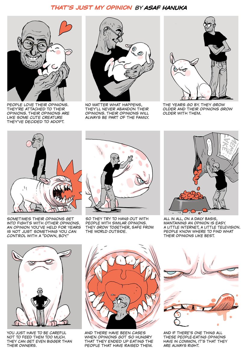 That's my opinion about your opinion.
Also, updated my website:
asafhanuka.com 
be kind.