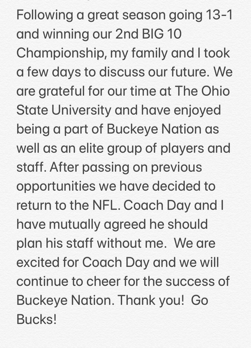 Thank you, Buckeye Nation.