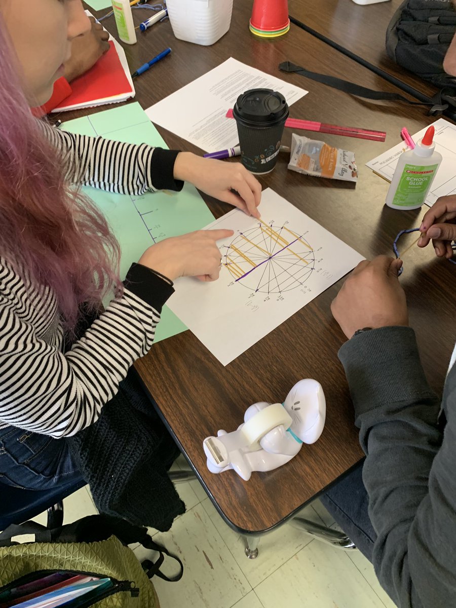 MsKMath's tweet photo. Kicking off semester 2 with my favorite - spaghetti trig!!!! #RISDGreatness @RichardsonHS1 #modelingmath https://t.co/EISLu8wK5M