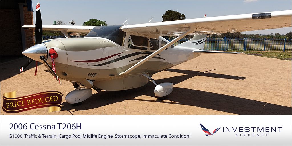 Prime example Cessna 206H Turbo of it's year of manufacture.
Price reduced again.. Don't miss out!
R4,950,000 + VAT
For more info visit us at investmentaircraft.co.za 
#prime #cessna #turbo #buy #trade #sell #lifeinthesky #aviation #aviationlovers