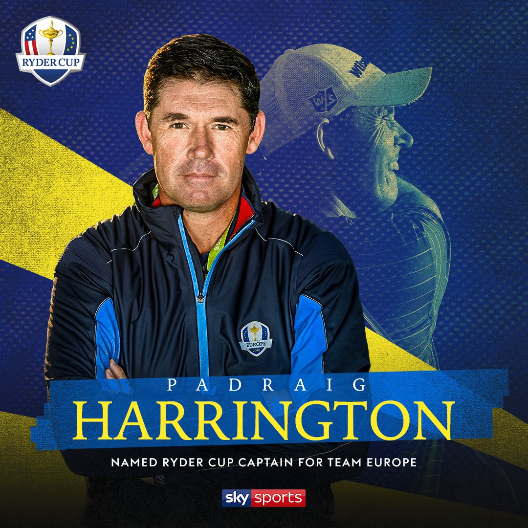 BREAKING: Padraig Harrington has been named Team Europe captain for the Ryder Cup 2020! 🇪🇺

Can Europe defend the trophy at Whistling Straits next year? 🤔🏆
