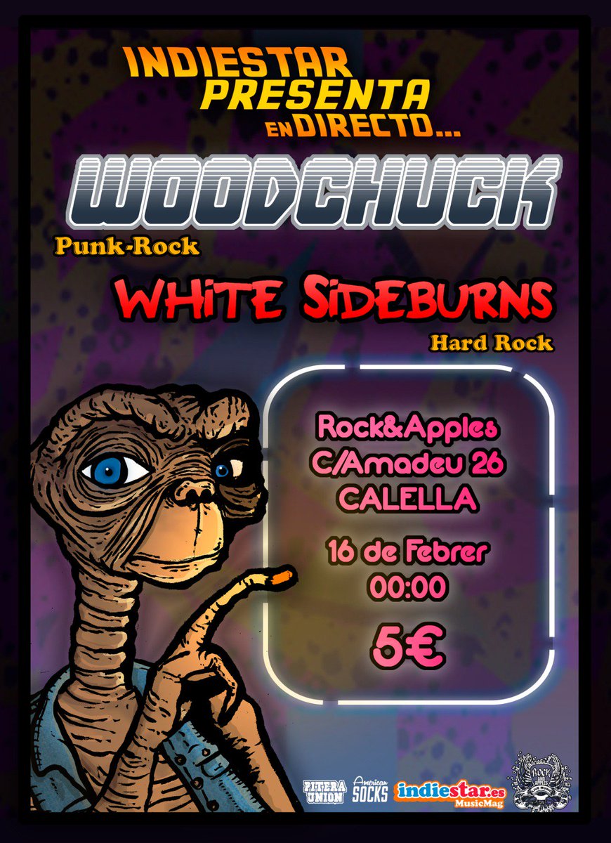 Año nuevo bolos nuevos. El sábado 16 de febrero fiesta “Punk rock” por todo lo alto en Calella <a href="/rockandapples/">rock and apples</a> con Woodchuck, una de las promesas del género en España, junto a White Sideburns, veteranos del hard rock bajo nuevo nombre 
Entrada 5€/ Hotel 30€ (2 personas) PLANAZO!