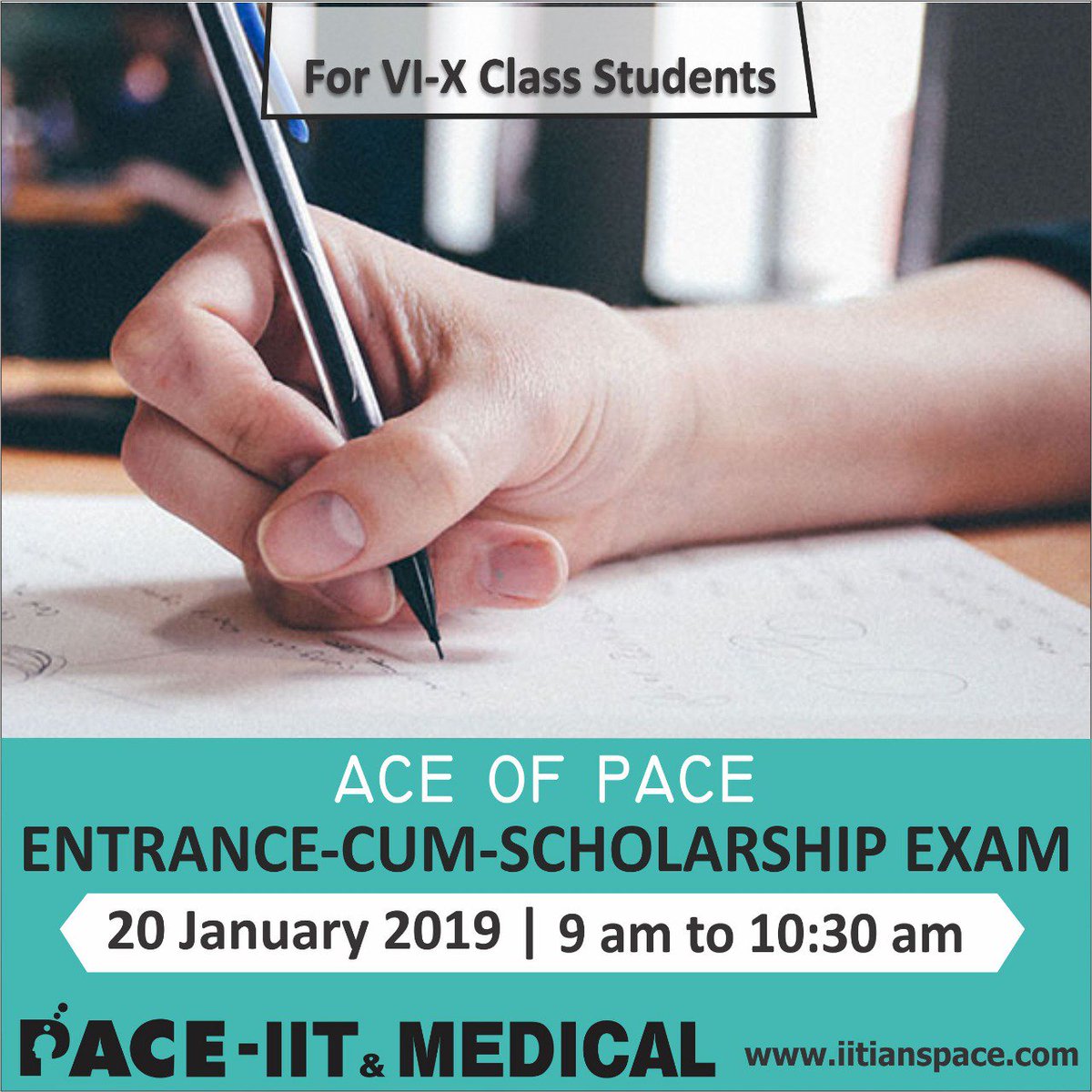 IITians_PACE's tweet photo. The door of opportunity won't open unless you do some pushing.
Appear for our Scholarship Cum Entrance Exam (ACE of PACE) on 20th January 2019.
Click here to register https://t.co/JeJFkimdgK 

#20Jan #AOP #ScholarshipcumEntranceExam #IITianspace https://t.co/05UNSDGXM1