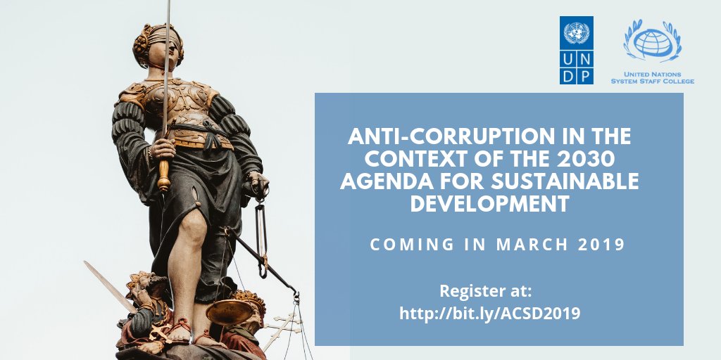UNSSC's tweet photo. We lose $2.6 trillion to corruption EVERY YEAR. This money could go to #eradicateworldhunger, #endmalaria & #improveeducation
Let’s fight corruption in 2019! Join us in upcoming @UNSSC @UNDP online course #AntiCorruption 4 the #2030Agenda for FREE --> https://t.co/QSG2QjUFIY https://t.co/M99dzxhtwM