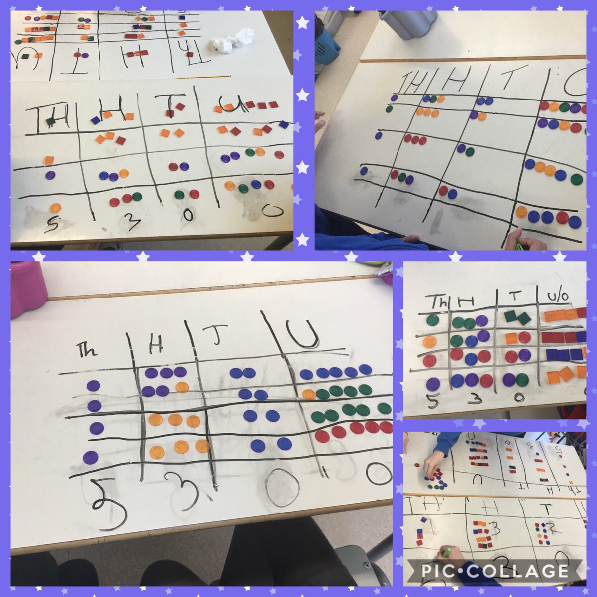 We used our tables to make giant place value grids today! A way to help understand the mechanics of multiplying large numbers. #Y5DRAGONS #makingmathsfun @BSB_Barcelona