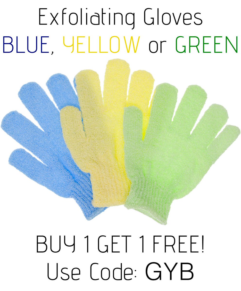 spa_order's tweet photo. Like Green, Yellow or Blue? Buy 1 Get 1 on Exfoliating Gloves! - https://t.co/OgkWtM3peB https://t.co/k0qpWw2rlo