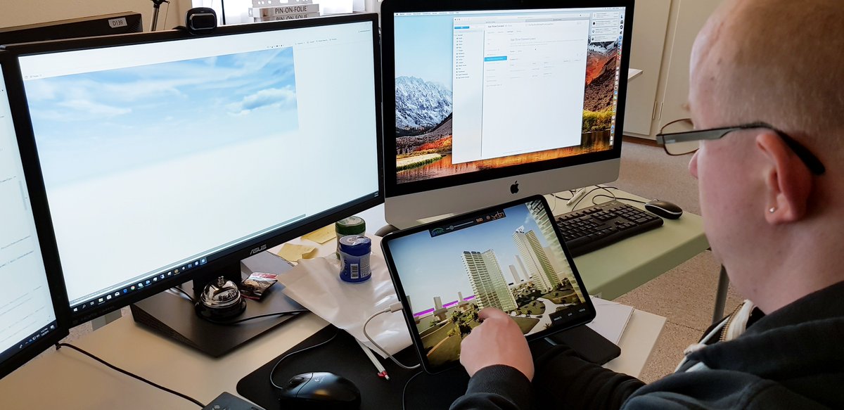 vrbnio's tweet photo. Cyrill Oberhaensli, our realtime &amp; VR engineer, is porting a Real Estate Platform for iPads for our customer gistec, the Esri Official Distributor in the UAE. 
@MattB3D @CityEngine @TaishaRiccara @Chris2GIS @esrischweiz  @EsriPartnerNet @Esri_de @Esri @GabrieleKadner @gistec https://t.co/2xGRaur5hA