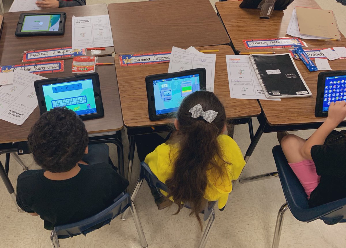 Students in @MissDudleyclass using iPads to practice their math skills using @DreamBox_Learn #nolabnoproblem #nisdect @NISDOHT